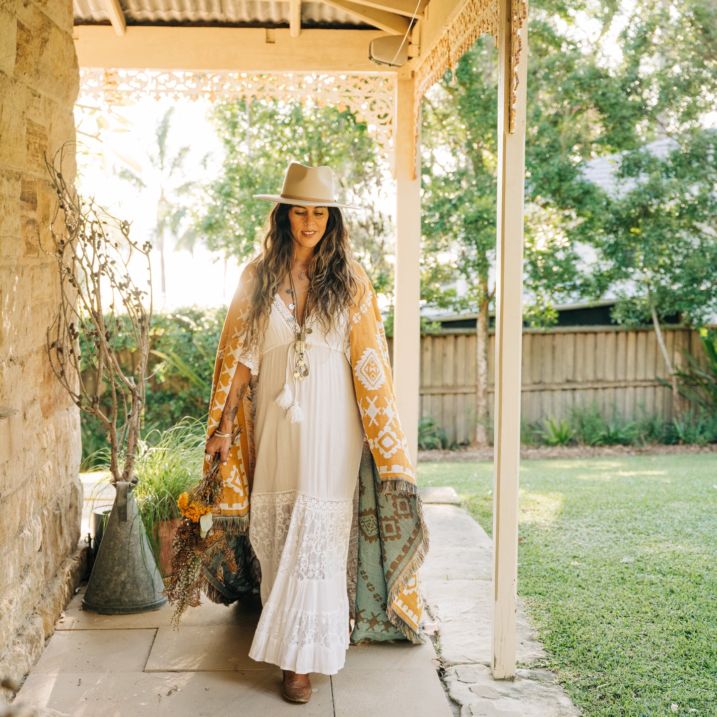 Good Day Sunshine' Woven Picnic Rug / Throw