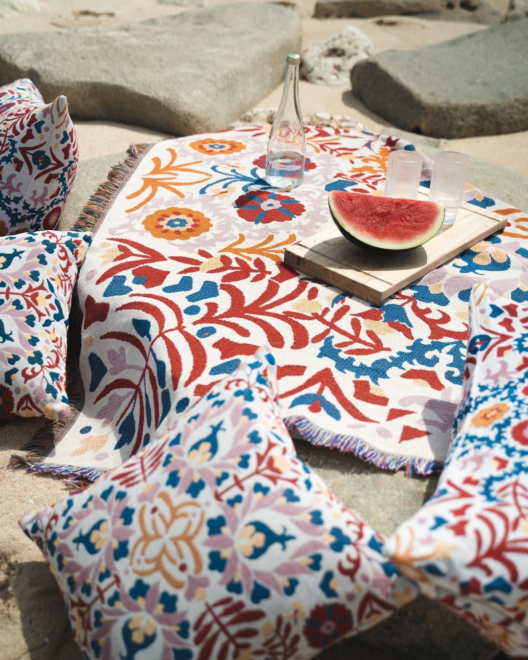 A Day In The Life' Woven Picnic Rug / Throw