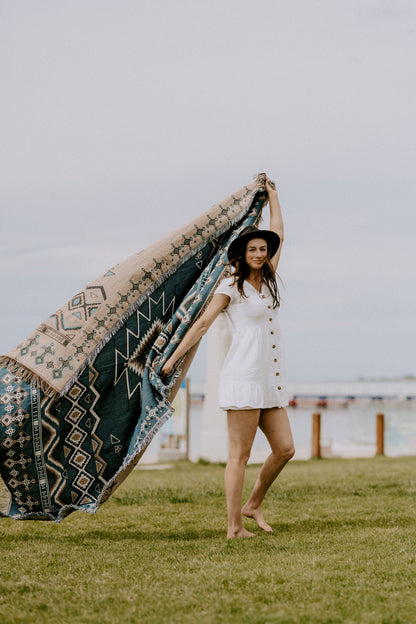 Let It Be' Woven Picnic Rug / Throw