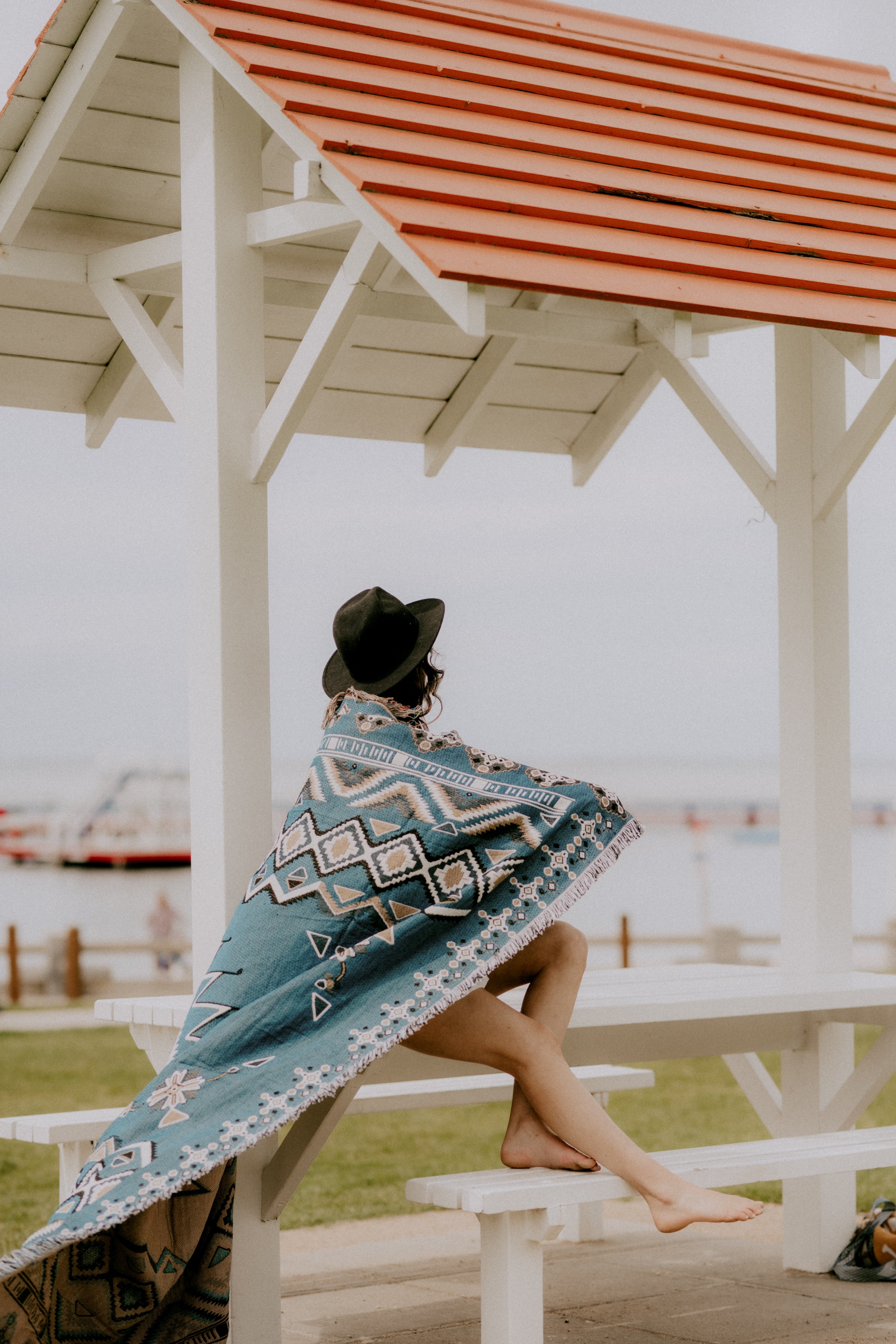 Let It Be' Woven Cotton Throw Rug Picnic Blanket – Hendeer