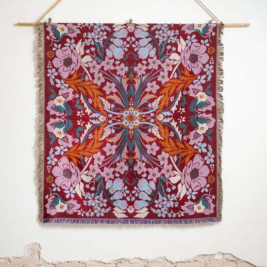 'Magical Mystery' Woven Cotton Throw Rug Picnic Blanket – Hendeer