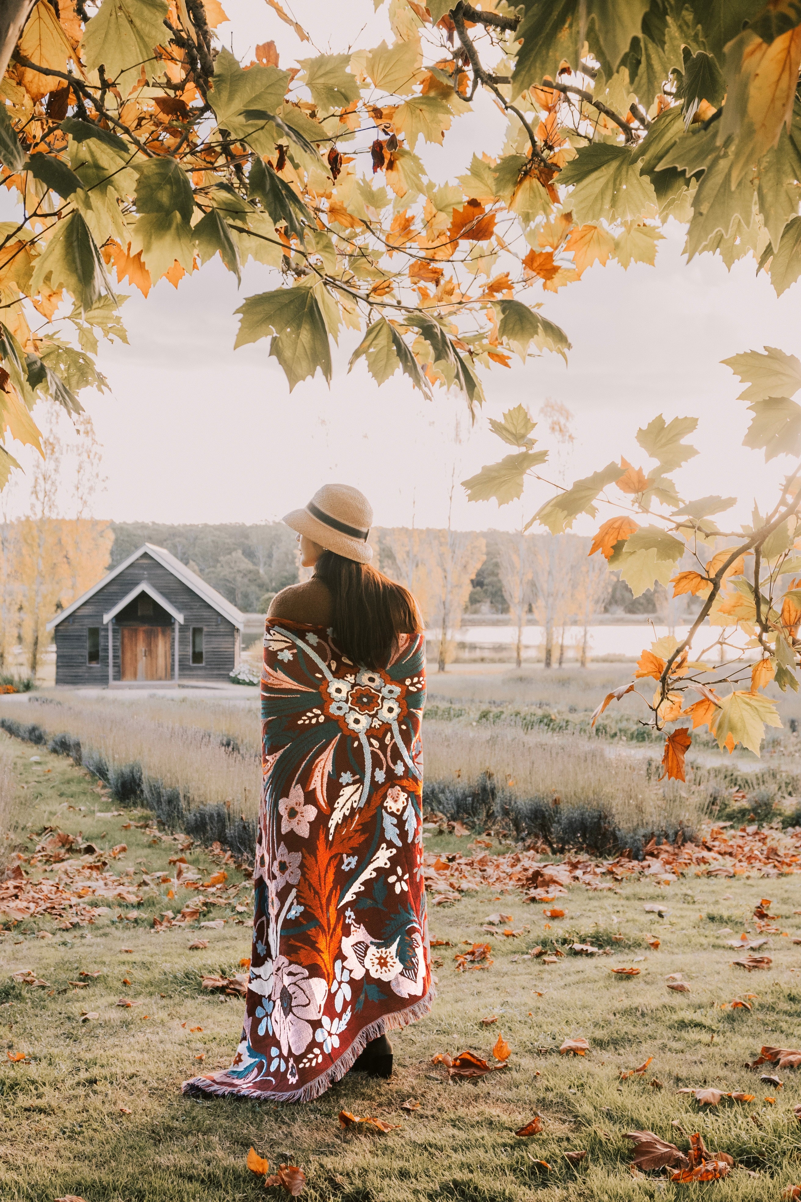 'Magical Mystery' Woven Cotton Throw Rug Picnic Blanket – Hendeer