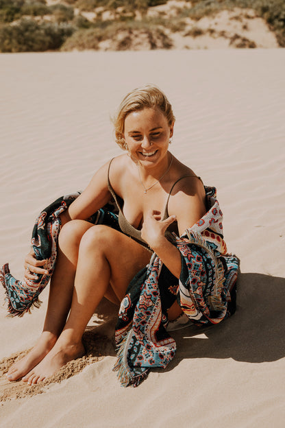 Ticket To Ride' Woven Picnic Rug / Throw