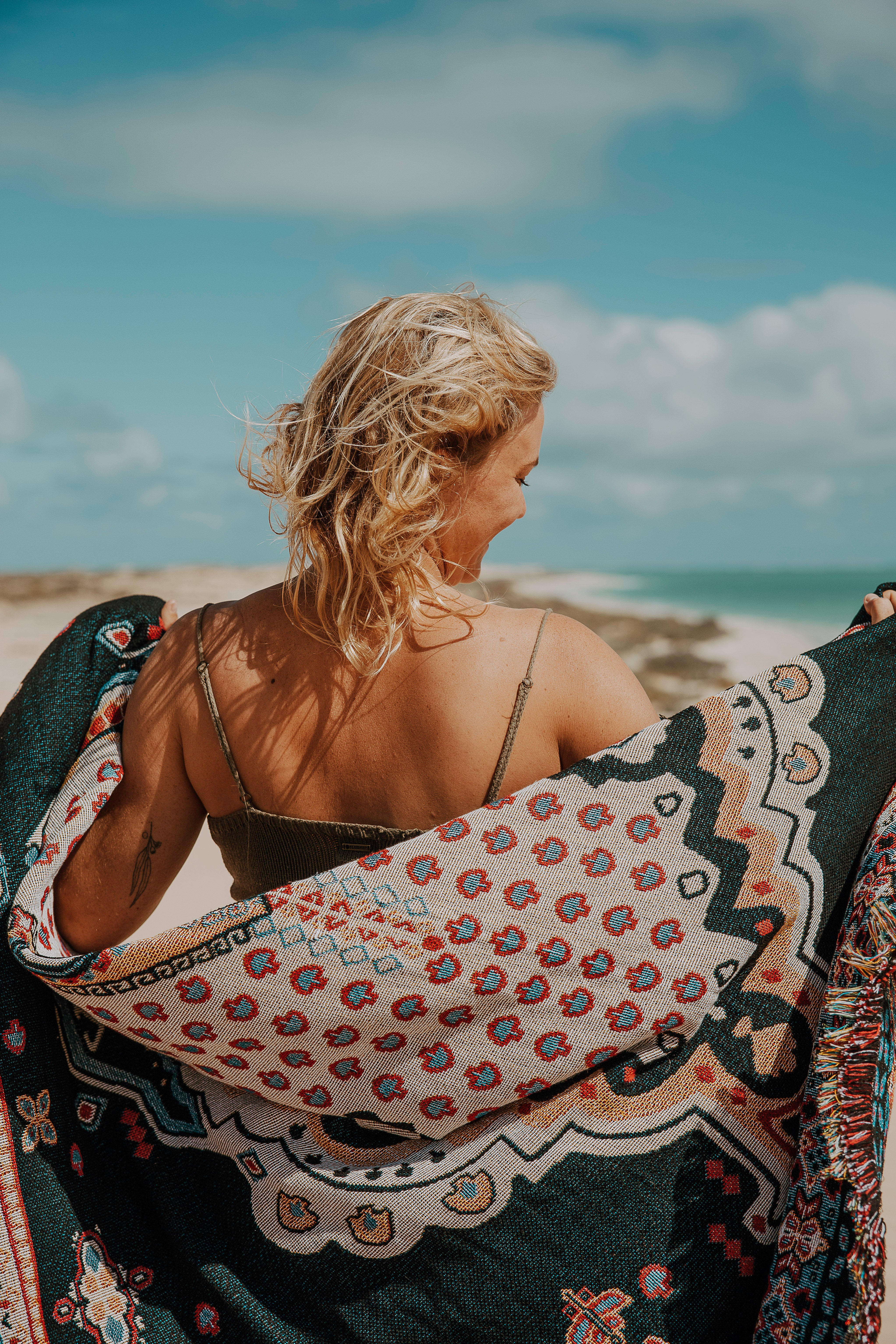 Ticket To Ride' Woven Cotton Throw Rug Picnic Blanket – Hendeer