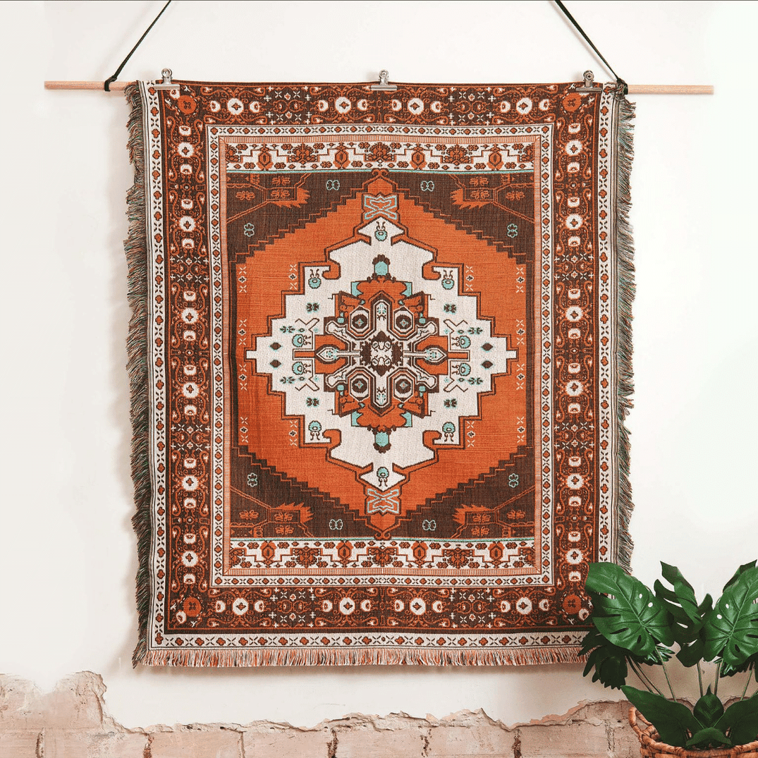 Norwegian Wood' Woven Cotton Throw Rug Picnic Blanket – Hendeer