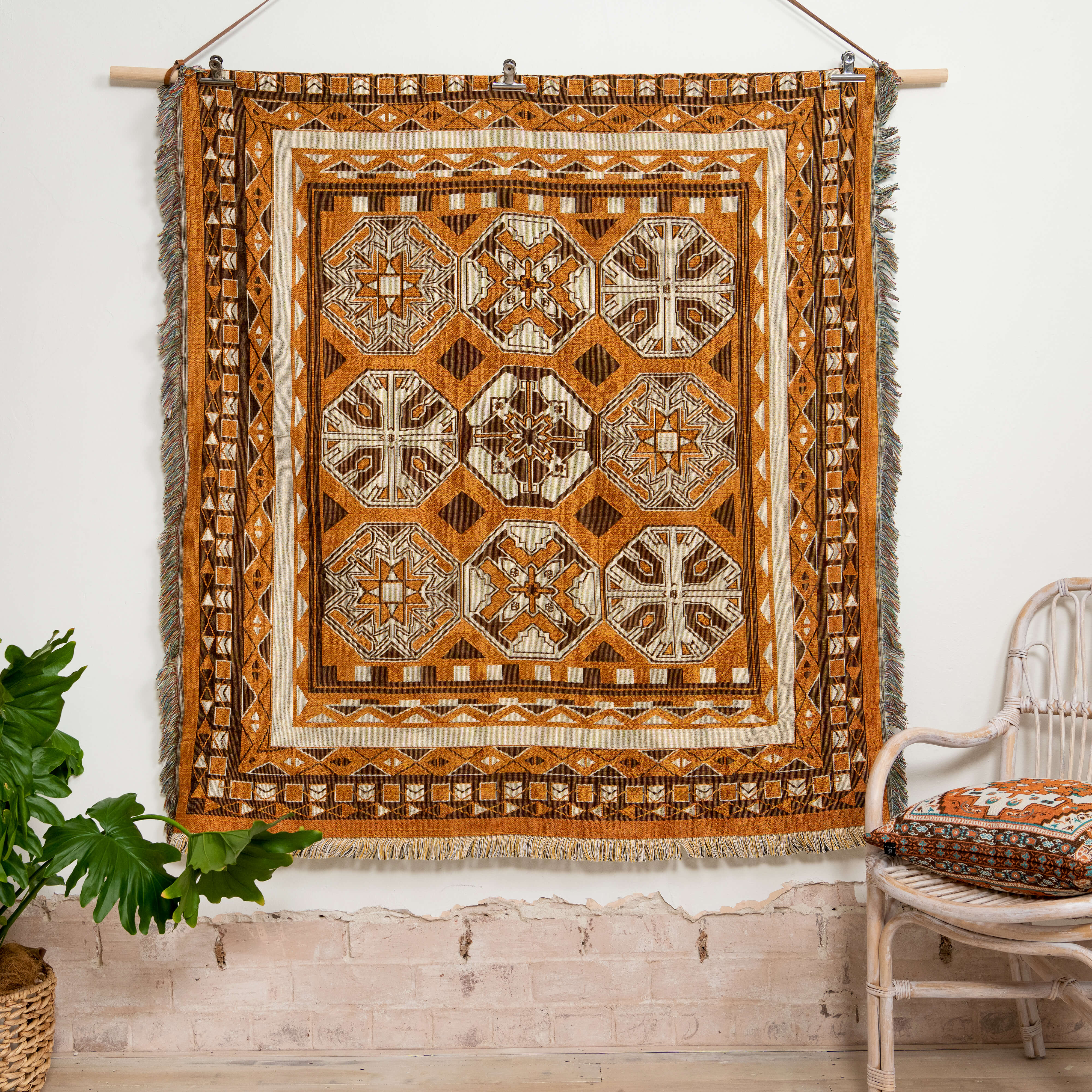 Child of Nature' Woven Cotton Throw Rug Picnic Blanket – Hendeer
