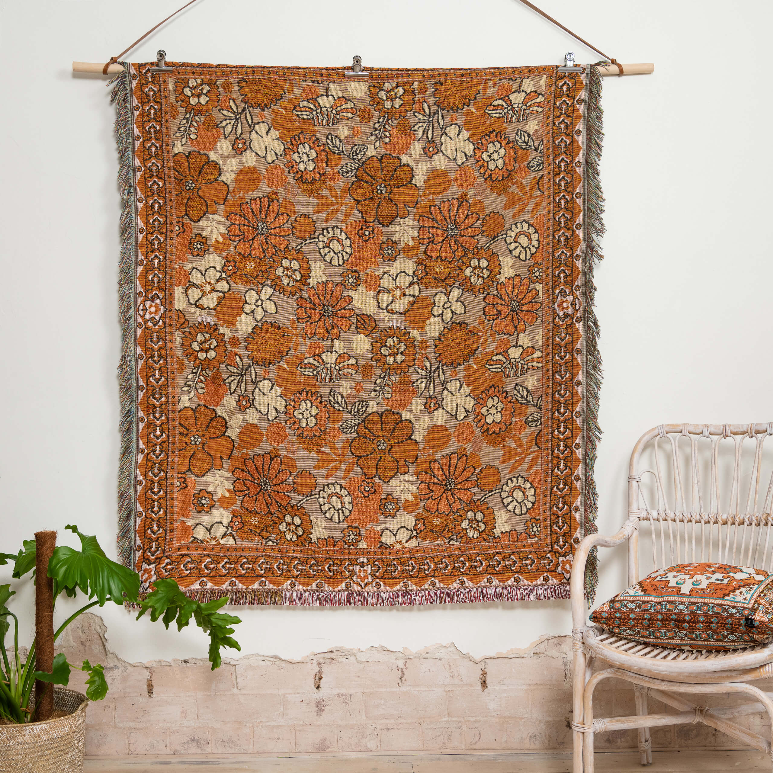 Penny Lane' Woven Cotton Throw Rug Picnic Blanket – Hendeer